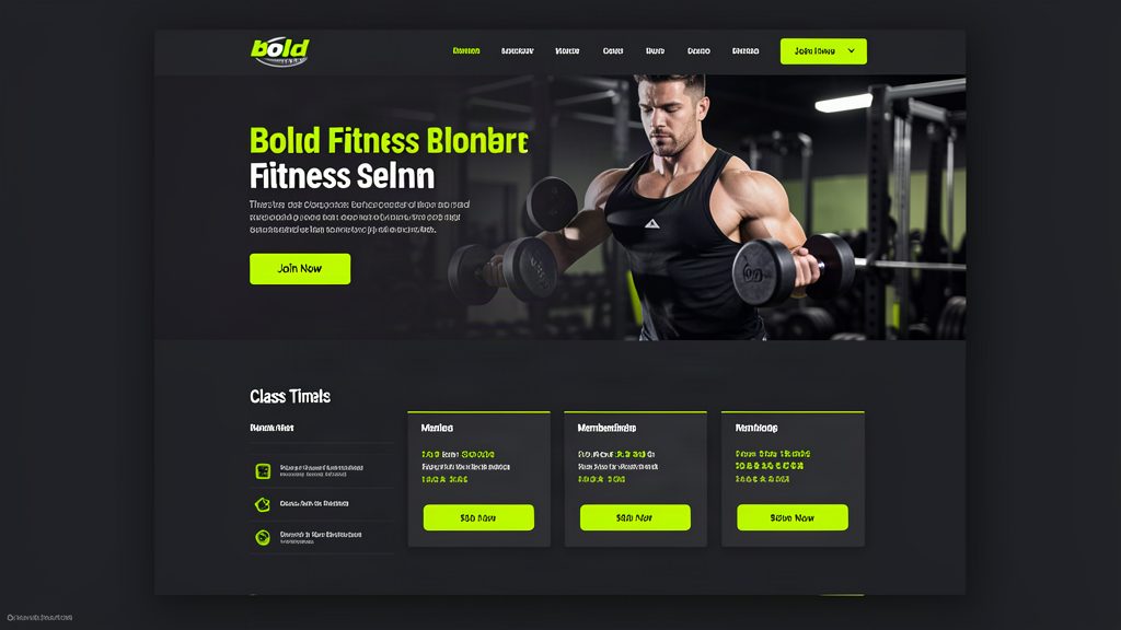 Website design for a gym