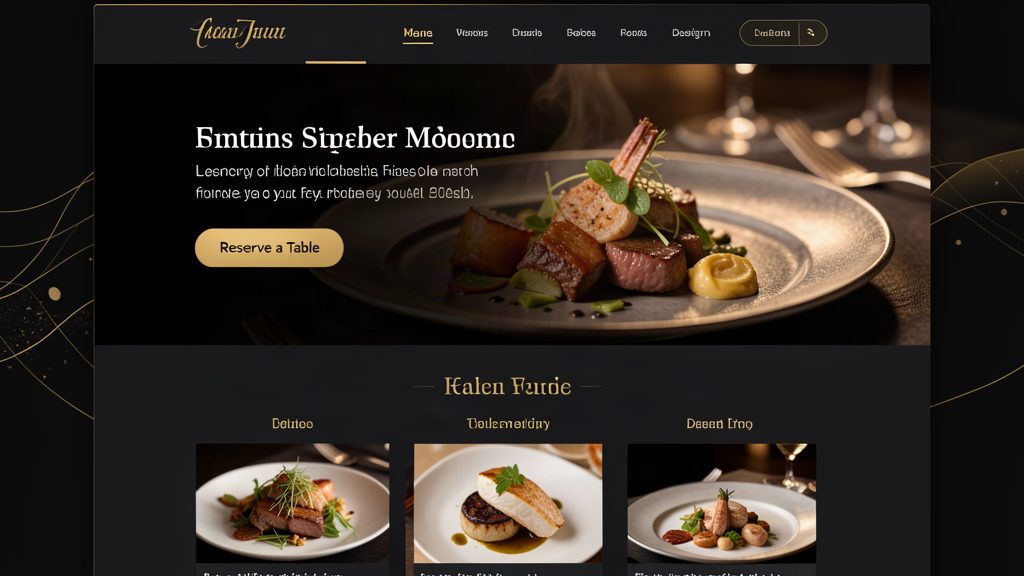 Restaurant website design example